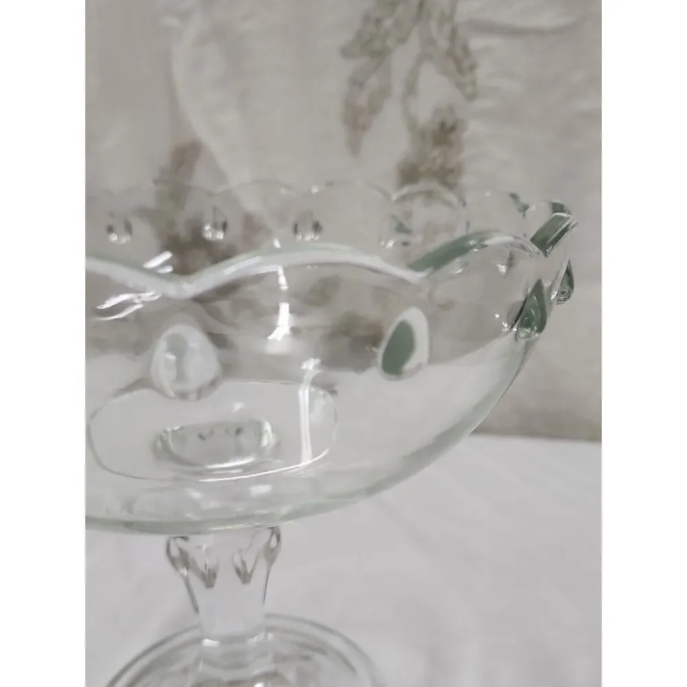 Vintage Indiana Glass Co. Teardrop Pedestal Compote Bowl